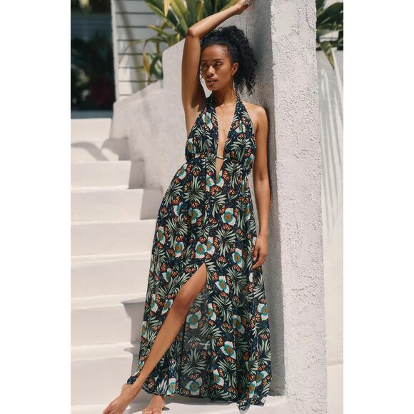 Brenda Quinn V-Neck Halter Dress - New Large - Picture 1 of 5